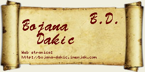 Bojana Dakić vizit kartica